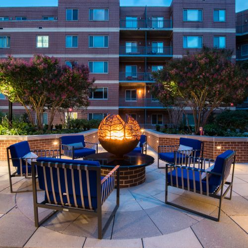 Relax and unwind around the outdoor firepit. 