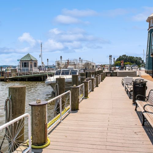 Feel the breeze while walking along the waterfront in Old Town, Alexandria.