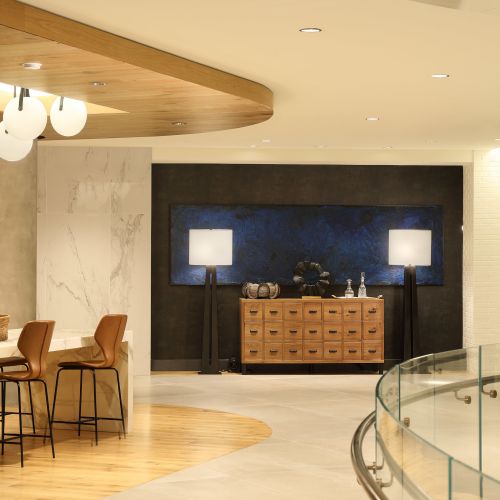 Modern finishes fill our lobby spaces