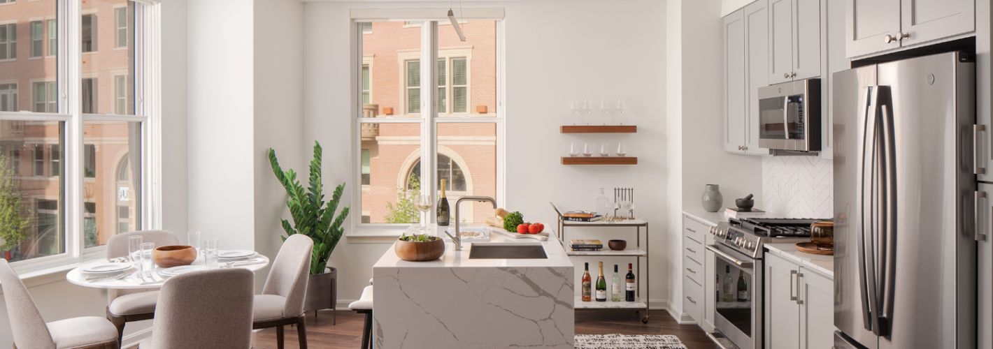 Chevy Chase Lake : Large living and kitchen spaces to offer flexible furnishing options