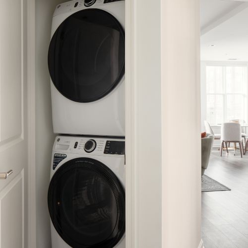 Stacked washer and dryer provide convenience while saving space