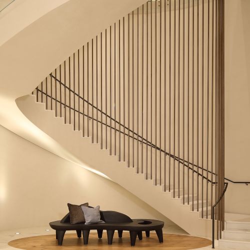 Outspoken lobby architecture to bring you home