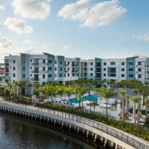 Riverwalk and pool view	