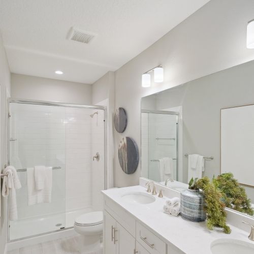 Pamper yourself at one of our double vanities.	