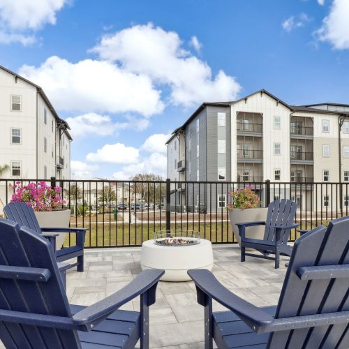 Kick up your feet around the fire pit.	