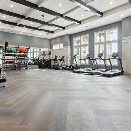 Stay active in our well-equipped fitness center, complete with rock-climbing wall.	