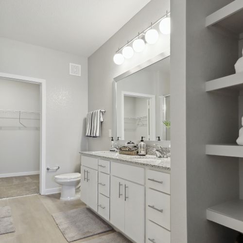 Spa-inspired bathrooms.	