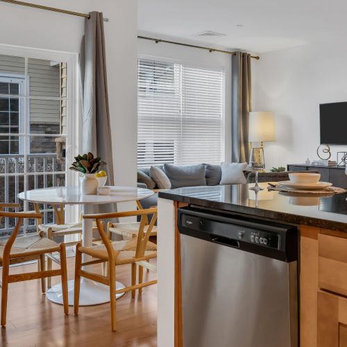 View of dining area from kitchen	