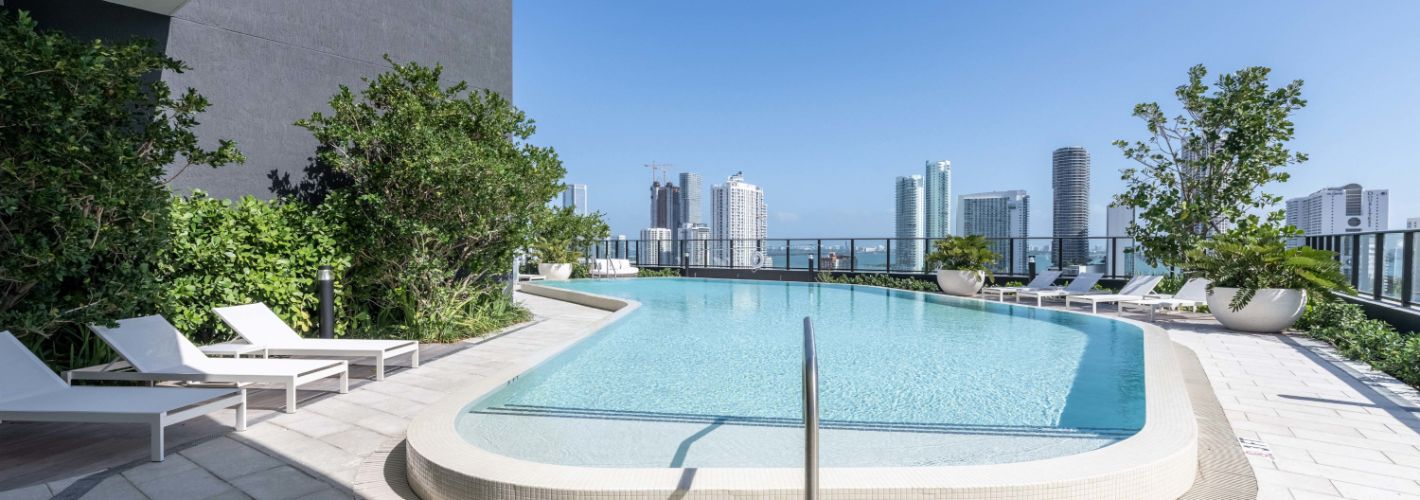 Wynwood Haus : Relax at our rooftop pool while taking in the Miami skyline