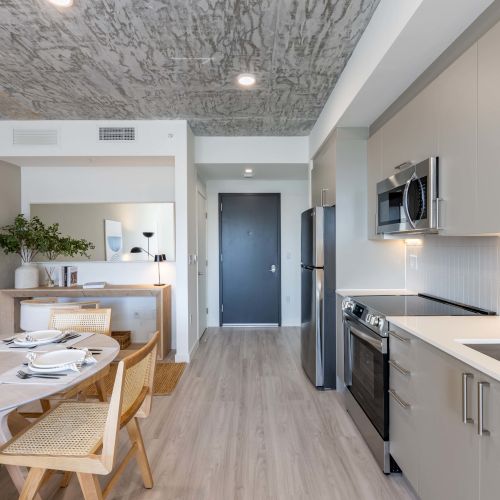 Open concept floorplans with ample kitchen and dining space