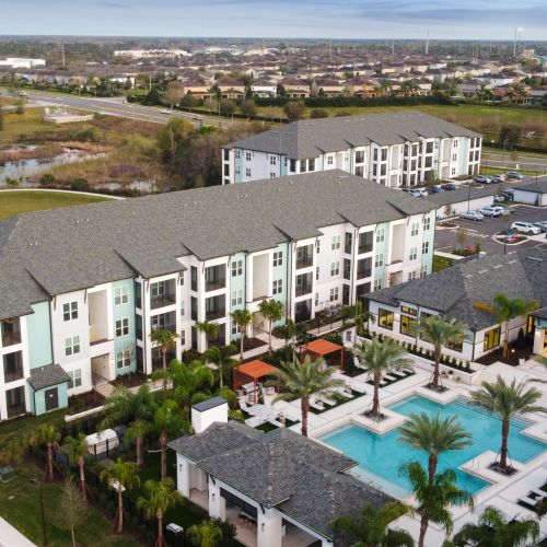 Aerial view of buildings