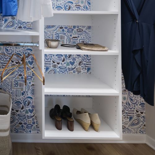 Maximize your closet-space with our thoughtful shelving design.	