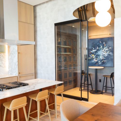 Dining Room With Private Wine Room	