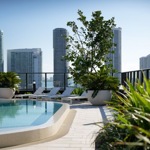 Expansive views of the city from the rooftop