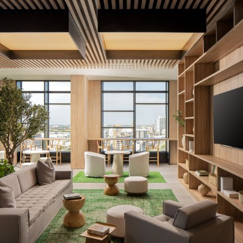 Plenty of space to work and entertain in the rooftop clubroom