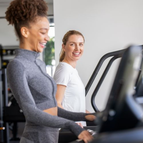 Fitness center treadmills