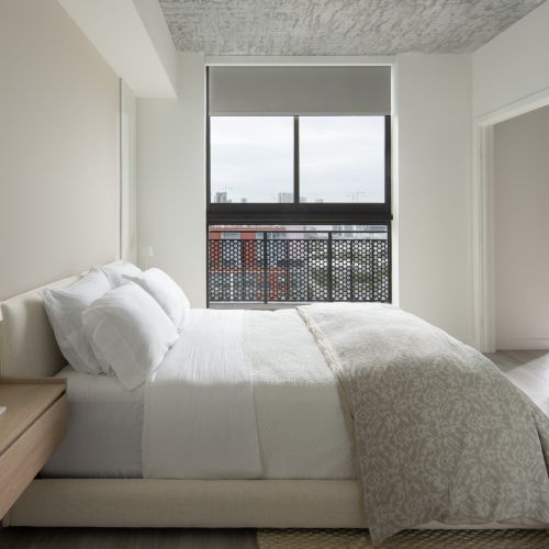Light filled bedrooms with floor to ceiling windows