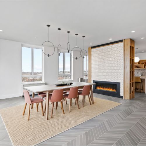 Cozy up and unwind with by our rooftop fireplace	