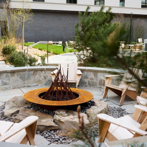 Grab a few friends and share a laugh fireside	