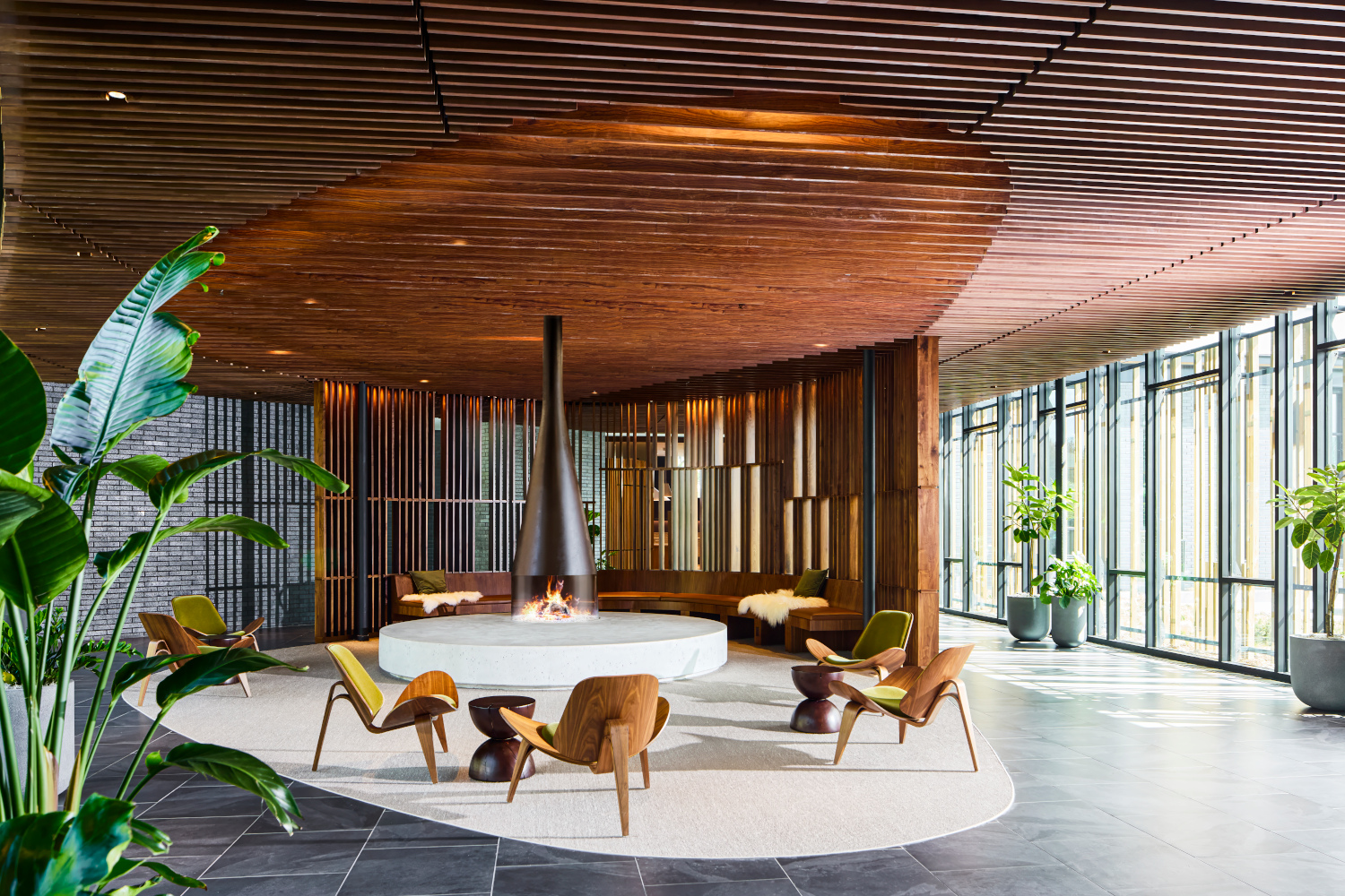 The Astrid : Lounge fireside in the Astrid lobby	