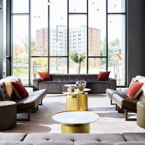 Large windows create bright open spaces 	