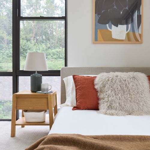 From the floor to the ceiling, these windows allow for golden rays of sunshine to pour in.