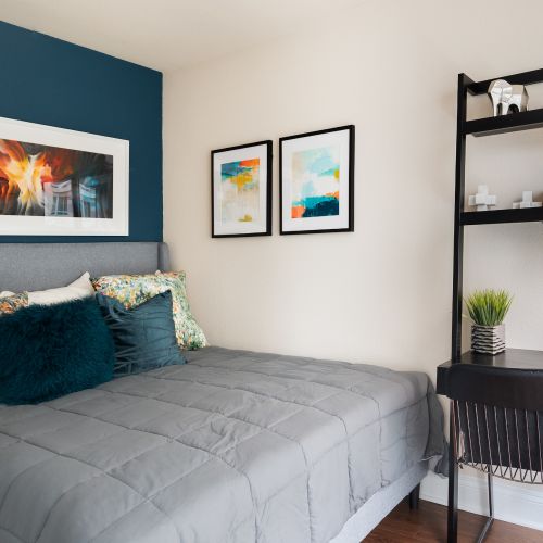 Large bedroom space to unwind after a long day	