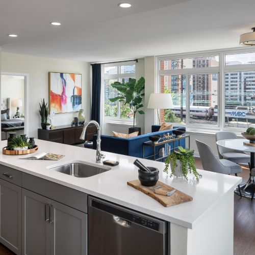 Kitchen and living room