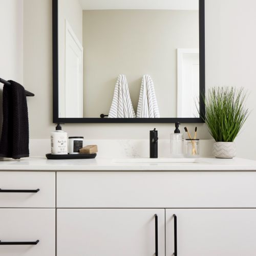 Modern finishes greet you at each turn.	