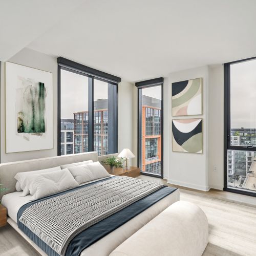 Captivating floor to ceiling windows overlook NOMA