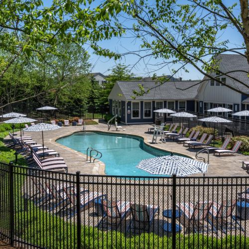 View of all outdoor pool area	
