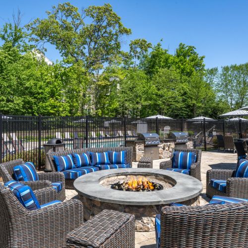 Couches around firepit	