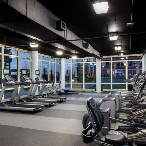 Fitness center cardio equipment