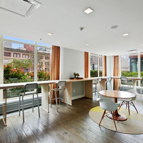 Library room with coworking space