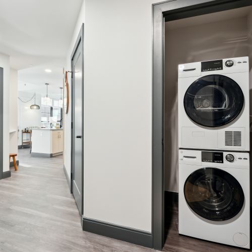 In-home stacked washer and dryer