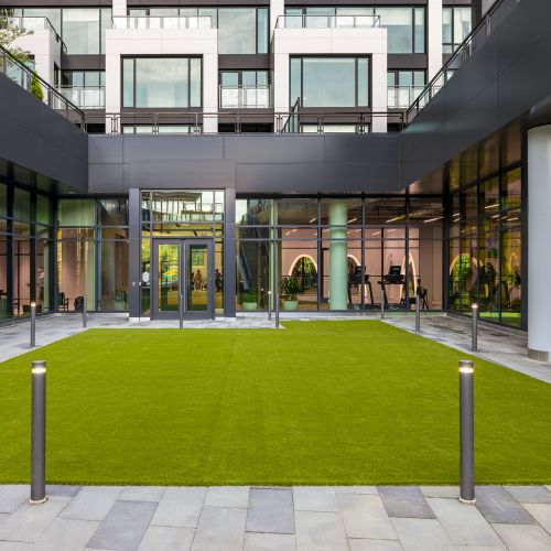 The Levels offers ample green space as an extension of the outdoor courtyard and pool deck 	