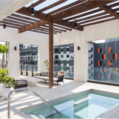 Outdoor whirlpool spa	