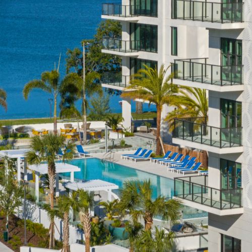 NOVEL Beach Park pool and old Tampa Bay in distance