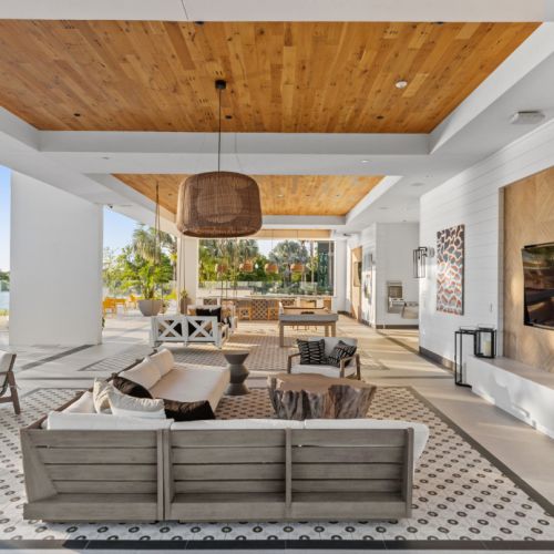 Outdoor lounge area at NOVEL Beach Park