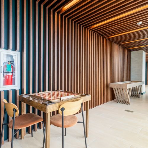 Enjoy a rooftop game with friends