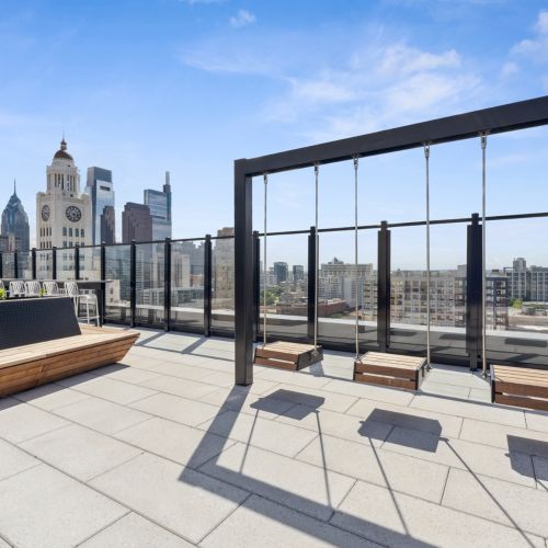 Rooftop deck with outdoor swings	