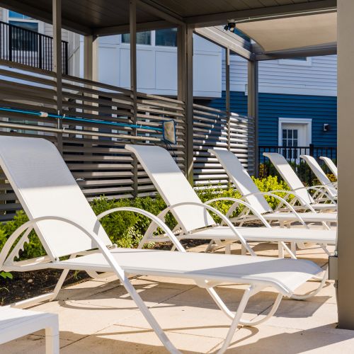 Outdoor lounge chairs 	