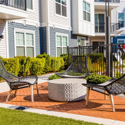 Outdoor seating in the courtyard	