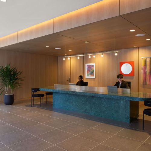 Concierge desk in lobby	