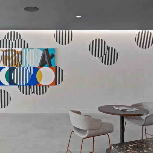 Plant wall in the lounge adding natural beauty.