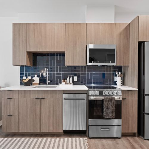 Living area in the one-bedroom apartment.