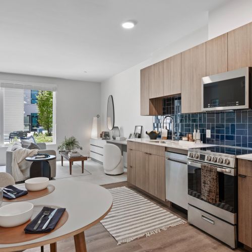 Stylish kitchen in the studio.