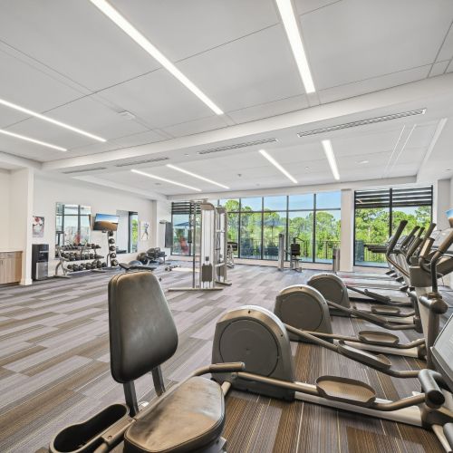 Bright and spacious fitness center