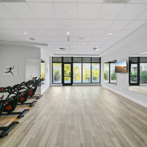 Spin and yoga studio with sun terrace access