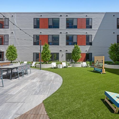 Open-air gym in the courtyard.